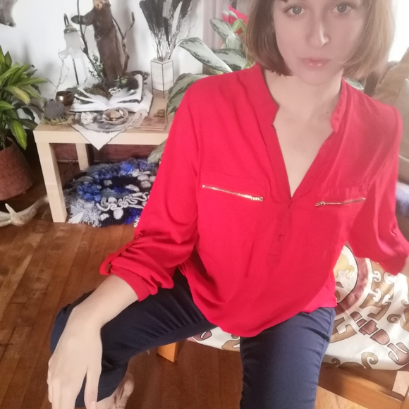 Fire red zip up xlg shirt - Picture 3 of 3